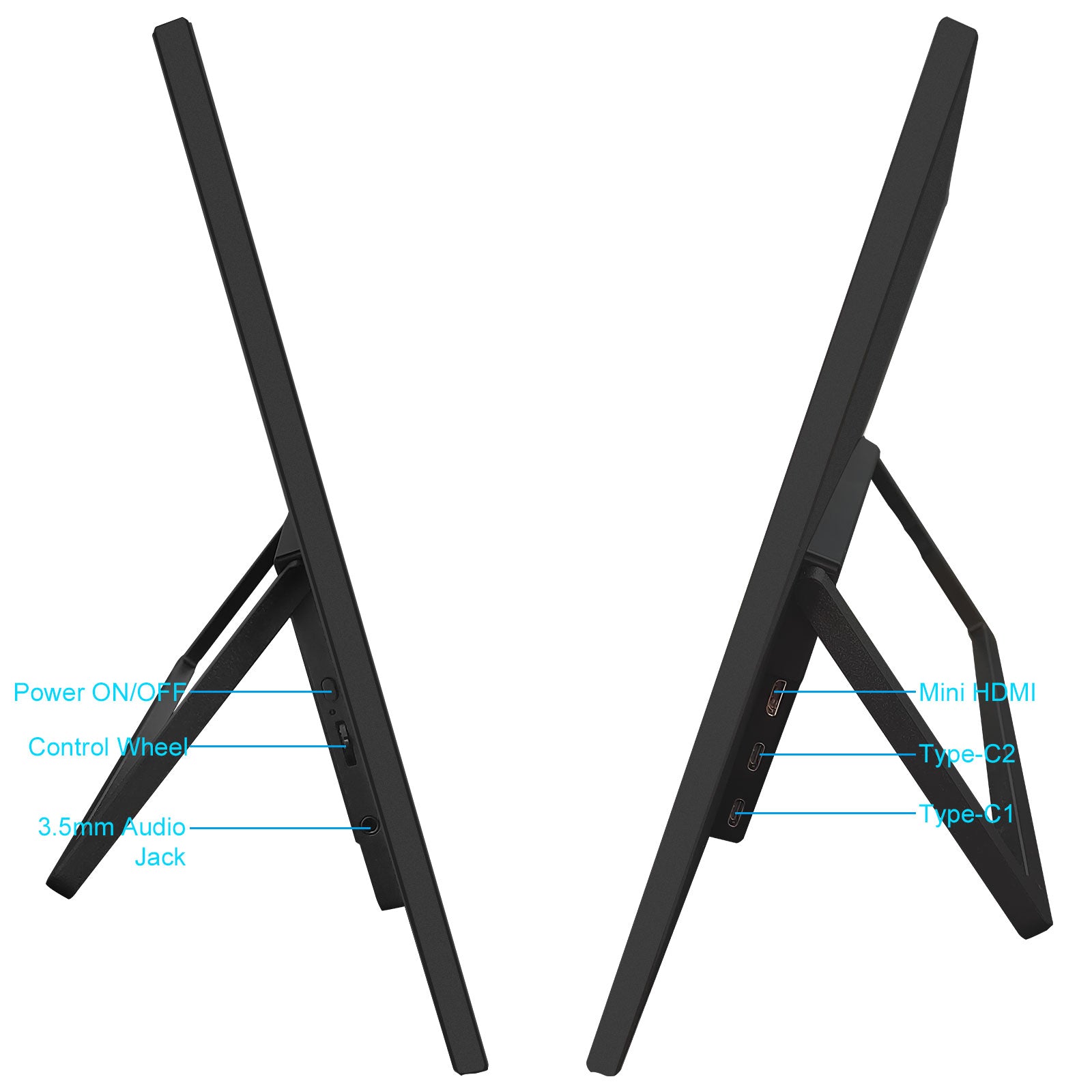 KURIETIM Portable Monitor - 21.5" 1080P FHD IPS 100Hz Laptop Extended Monitor with Kickstand and USB-C Plug for Laptop