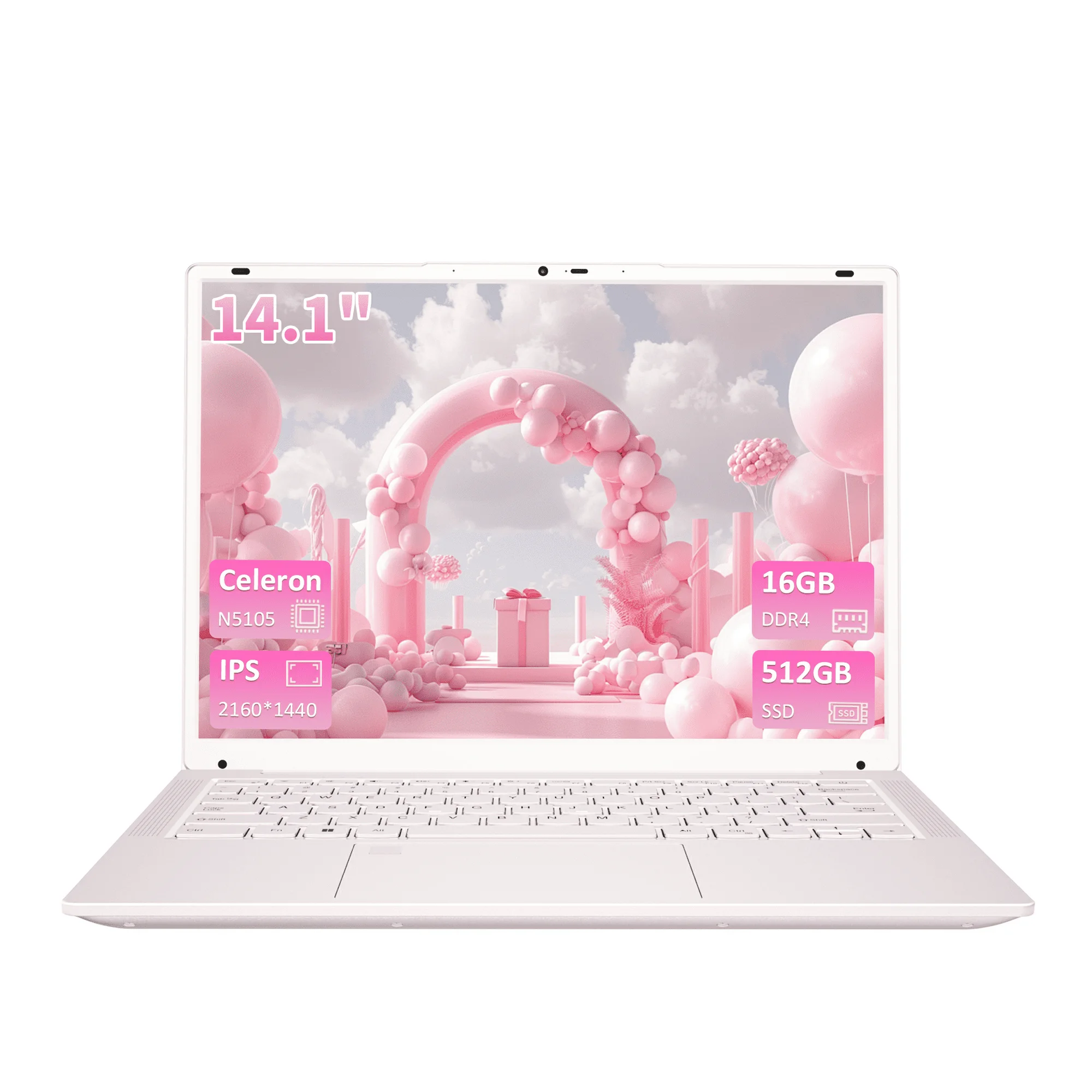 14.1" Laptop,Intel Celeron N5105(Beat N5095, 4C/4T), 16GB RAM, 512GB SSD Backlit Keyboard, Win11 Pro