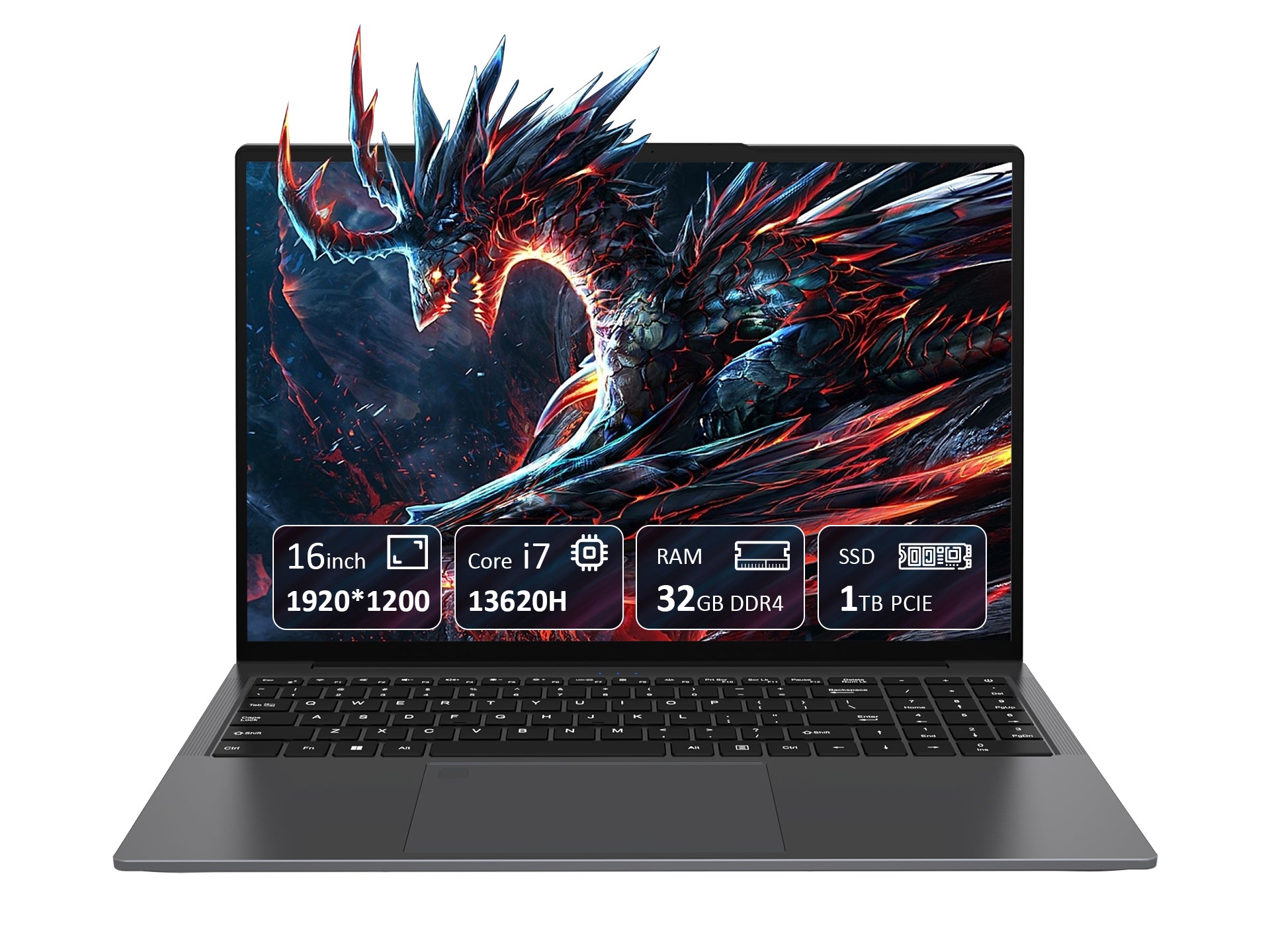 KurieTim 16" FHD Gaming Laptop,Intel Core i7-13620H,32GB DDR4,1TB SSD