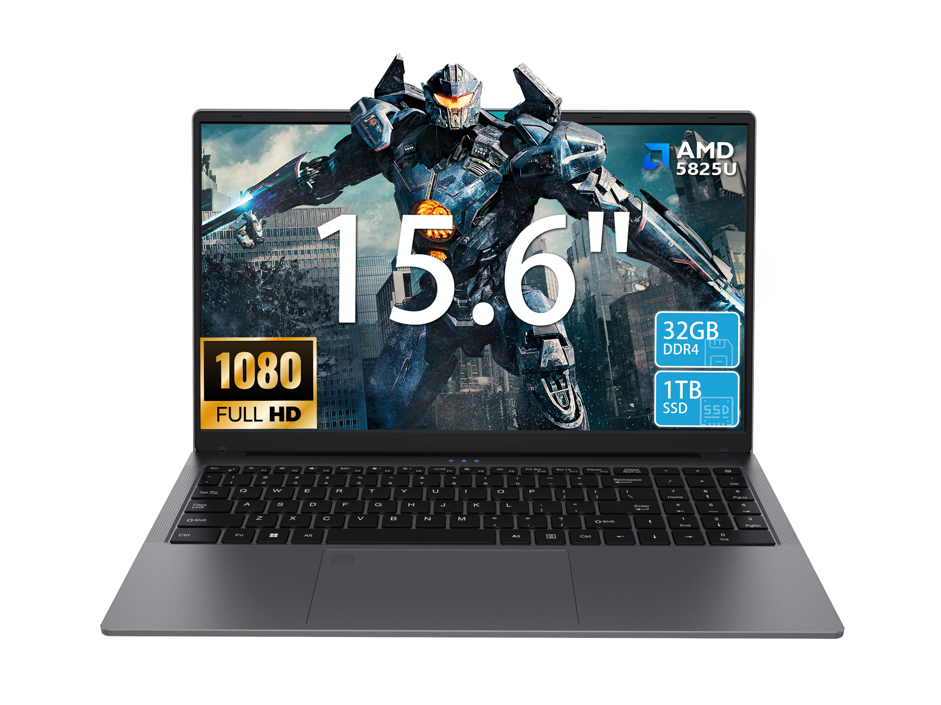 KurieTim T1568 15.6 in FHD Laptop, AMD Ryzen 5825U,32GB RAM, 1TB SSD