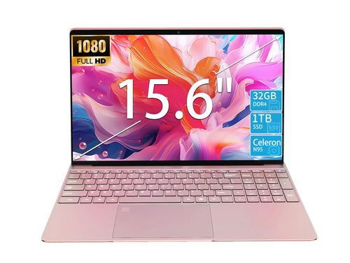 KurieTim 15.6" Laptop,Intel N95,32GB RAM,1TB SSD,Rose