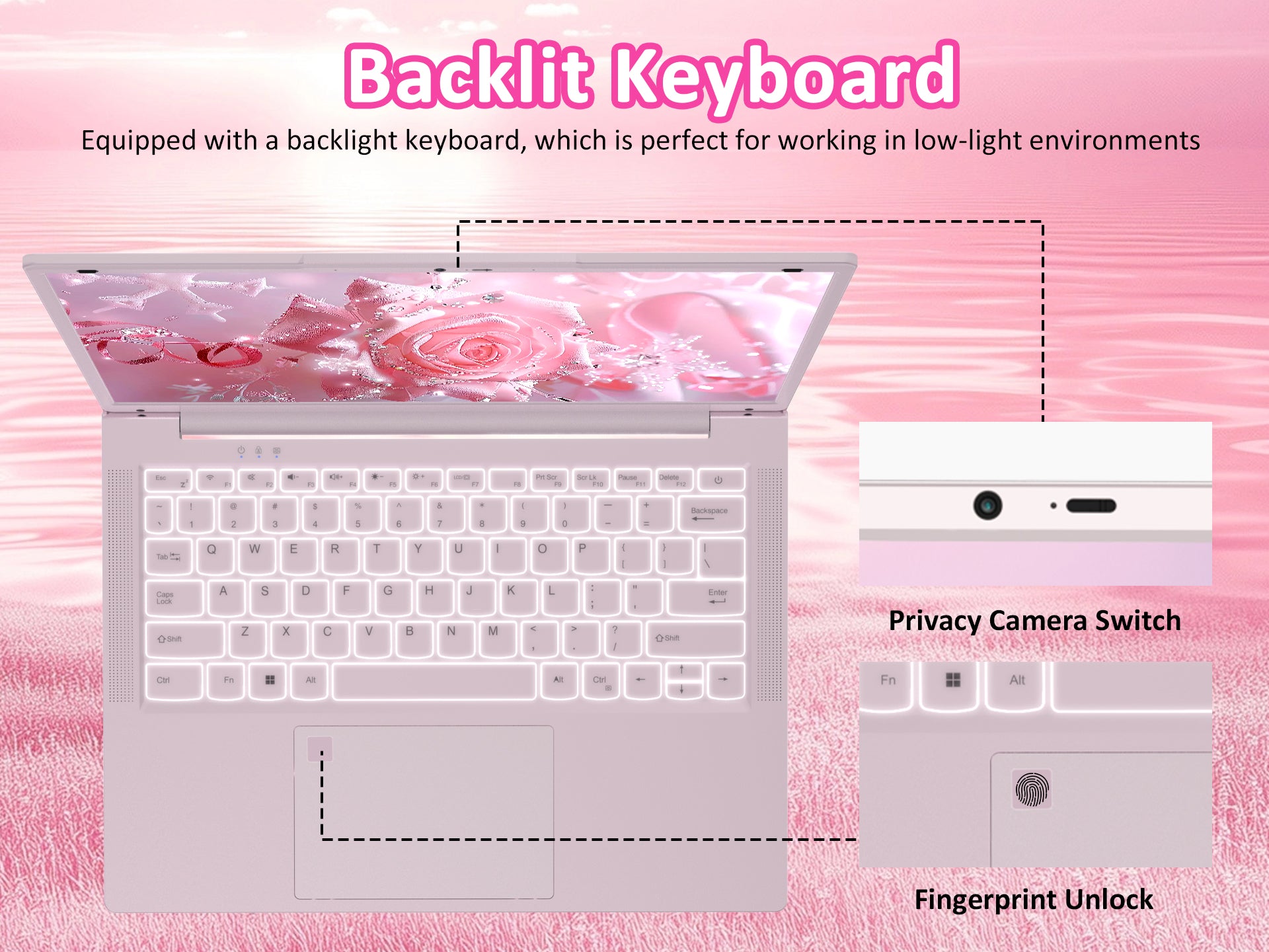 14.1" Laptop,Intel Celeron N5105(Beat N5095, 4C/4T), 16GB RAM, 512GB SSD Backlit Keyboard, Win11 Pro