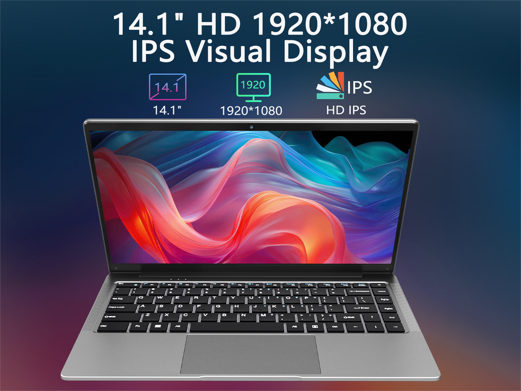 KURIETIM 14.1 Inch FHD Laptop, Intel Celeron N4020, 8GB RAM 256GB SSD, Windows 11 Pro, 180° Hinge, Business & Student Laptop