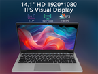 KURIETIM 14.1 Inch FHD Laptop, Intel Celeron N4020, 8GB RAM 256GB SSD, Windows 11 Pro, 180° Hinge, Business & Student Laptop